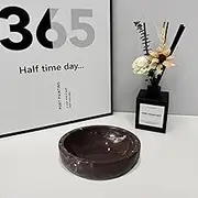 Small PurpleRed Decorative Marble Bowl, 5.9 inches,Natural Stone Round Bowl for Home Decor, Fruit, Nuts, Jewelry Tray,Coffee Tables Centerpiece, Soap Serving (PurpleRed-Small)