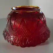 Pressed Red Glass Gas Light Lamp GWTW Stand Lamp Shade Large Excellent Cond