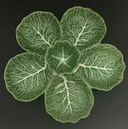 Bordallo Pinheiro Cabbage Green 6 - Part Relish Dish 15"