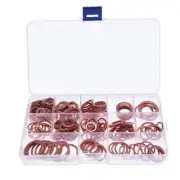 280Pcs Kit 12 Sizes Assorted Solid Copper Crush Washers Seal Flat Ring with Box
