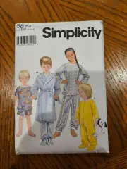 Simplicity Sewing Pattern 5874 Toddlera nd child sleepwear and robe Size 3-6