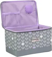 Sewing Case Grey Leaf Print EVM12861-1