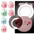 Mini Fan Pink Piggy USB Rechargeable Handheld Portable Makeup Mirror GXO A0I5