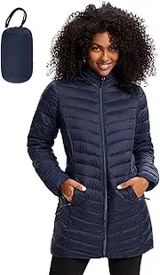 [ROSE ROUND] Women Packable Puffer Jacket Hooded Warm Lightweight Quilted Puffy Coat