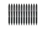 Pilot Frixion Clicker Erasable Gel Ink Pen 0.7mm Black Box 12