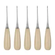 5pcs Handwork Sewing Awl Leather Punch Hole Tool with Wooden Handle, Log Color