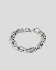 [REPUBLIK] REPUBLIK Men's Link Chain Metal Bracelet in Silver One Size Silver