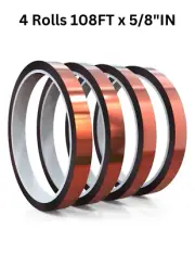 Heat Resistant Kapton Poilymid Sublimation Tape 4 Rolls 108'FT x 5/8"IN A-SUB