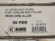 NEW Box/50 Klauer 3/4" x 8 3/8" Siding Joint Covers Iron Ore Alum 51030-SP19
