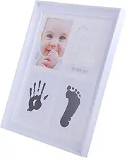 ibasenice Photo Frame Boy Picture Frames Memorial Prints Hands and Feet Desktop Adornment Commemorative Girl Picture Frame White