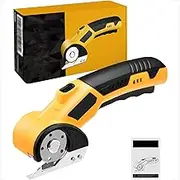 Electric Rotary Fabric Cutter, Fabric Circular Knife Cutter, Low Decibel, Back Safety Lock, USB Port, Lighting Lamp, Tungsten Steel Blade, for Cutting: Fabric/Leather/Carpet,A
