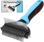 IFAN™ Professional 2-in-1 Pet Comb Cat Brush Dog Brush Cat Grooming Comb Dog Grooming Comb Remove Fleas & Knot-Open & Carding & Flying Hair Removing Tools for Hairs Dogs & Cats (29t)