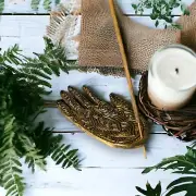 Fair Trade Brass plated Hamsa Hand Incense Holder