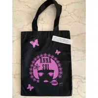 在飛比找蝦皮購物優惠-全新ANNA SUI黑色紫字提袋一只