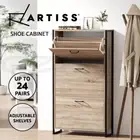 Artiss Shoe Rack Storage Cabinet Wooden Organiser Adjustable Shelves 24 Pairs