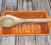 Rae Dunn Mini Loaf Pan FEAST With Wood Spoon Included Brand New