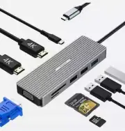 Dolovo USB C Docking Station, 9 in 1 C Hub MST Triple Display Laptop Docking