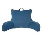 Velour Reading Pillow Bed Back Rest Pillow with Arms and Pockets for Gaming, ...