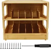 RdjEokf Cat Food Organizer, Wet Cat Food Storage Rack, Bamboo Can Storage Box, Canned Wet Cat Food Storage Shelf, For Pantry, Bamboo Cat Food Organizer
