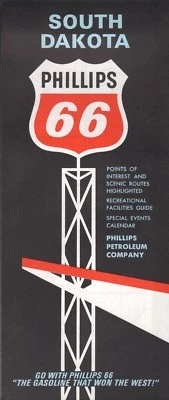 1967 Phillips 66 Road Map: South Dakota NOS