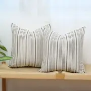 Grey and Cream Farmhouse Throw Pillow Covers 18 x 18, Modern Accent Square De...