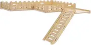 Hamster Wooden Platform with Ladder Fence Enhanced Activity Playground for Dwarf Hamsters Mice Secure Sturdy Habitat Decor Climbing Accessory