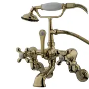 Elements Of Design DT4572AX Triple Handle Wall Mounted Clawfoot - Brass