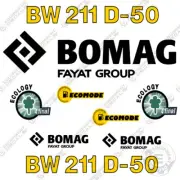 Fits Bomag BW 211 D-50 Soil Compactor Roller Decal Kit (D50 D 50)