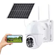 ADVWIN 4G LTE Solar Security Camera, Outdoor No WiFi Wireless Home Surveillance, White