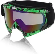 X AUTOHAUX Motorcycle Riding Goggles PC TPU Cycling Sunglasses Blue Lens Black Green Frame