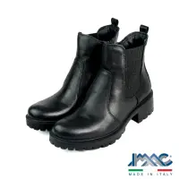 在飛比找momo購物網優惠-【IMAC】IMAC-TEX防水透氣厚底真皮短靴 黑色(45