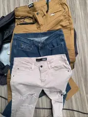 Lot 3 Pants Empyre Khaki Brown Skate Pants Skeletor Skinny Size 30 Read Descript