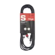 NEW Stagg Y-Cable - Mini Jack/RCA - 20'