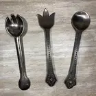 Vintage Salad Servers,12-inch,set of 2 Plus Extra Spoon Serving Utensils