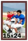 15x24 Frame Brown Picture Frame Modern Photo Frame UV Acrylic, Acid Free Backer