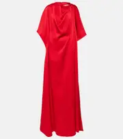 [Safiyaa] Safiyaa Reda gathered satin gown AU 12 red