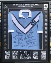 Blazed In Glory Cronulla Sutherland Sharks Legends - NRL Signed & Framed Jersey