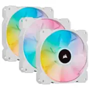 Corsair iCUE SP120 RGB ELITE White 120mm PWM Fan - 3 Pack + Lighting Node CORE
