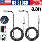 2× For iPhone X XR 11 12 13 14 Pro Max iPad to 3.5mm AUX Audio Car Adapter Cord