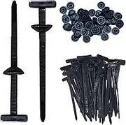 Nylon Universal Cable Tie Buckle, Automotive Zipper Clips, Heavy Duty Self-Locking Nylon Zip Ties Holder, Button Head Zip Ties, Uv Resistant Zipties For Car Daily Auto Fixing (100 pcs)