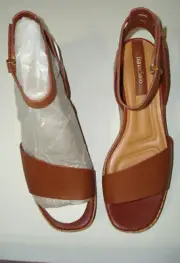 New Womens 11 M Sandals Shoes Franco Sarto Wedge Terry Platform Cognac Brown NIB