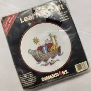 Dimensions Learn A Craft 72316 Noah's Ark Counted Cross Stitch Kit 6" Round 14