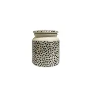Thyme & Table Ceramic Black Dot Pattern Canister Jar Stoneware Dishwasher Safe