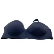 Auden Lightly Lined Wirefree Bra With Convertible Straps Size 46DD Smooth Black