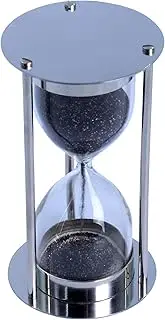 THE Unltd India 2.30 Minute Water Sand Timer, Vintage Steel Bright Black Sand Clock Antique Style Gift Decorative Souvenirs Unique Creatives Gifts for Home Office Study Desk, 4.5 Inch
