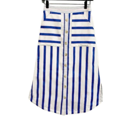 NWT Womens Size 14 Joules Orielle Linen Button-Up Midi Skirt with Pockets NEW