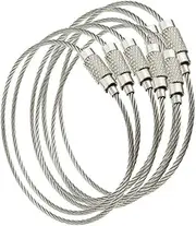 [TRINKA] Stainless Steel 6.8 Inches EDC Wire Keychain, Split Cable Key Ring, Aircraft Cable Key Ring Loops for Hanging Luggage Tag (10 Pack)