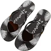 [COUYY] Slipper Sandals Summer Lady Slippers Sandals Flip-Flops Sandy Beach Outdoor Ladies Sandals and Slippers Design Bathroom Home Shoes (Color : Black, Size : 37/38)