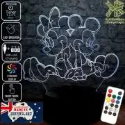 MICKEY & MINNIE MOUSE 3D LED Battery USB Night Light 7 Colour Changing Room Lamp