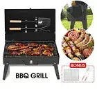 Foldable Portable BBQ Grill Charcoal Hibachi Barbecue Camping Roaster Picnic Set